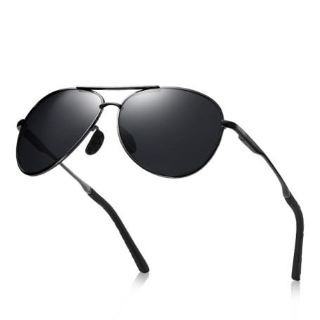 Windfromort Lunettes de soleil unisexes - Monture en métal - Protection UV400 et polarisation - Convient pour la conduite, le go