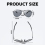 Windfromort Lunettes de soleil unisexes - Monture en métal - Protection UV400 et polarisation - Convient pour la conduite, le go