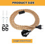 Lot de 2 douilles de lampe vintage en corde de chanvre - Câble de lampe - 4,5 m - Douille E27 avec interrupteurs - Lampe suspend