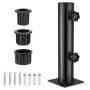 BORDEAG Pied Parasol, Support De Parasol Extérieu, Support De Parasol Réglable, Support Parasol Metal Réglable avec 3 Anneaux De