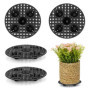 EASYKEENECOM 4 Pcs élévateurs Pot Fleurs Maille Pad - Tapis Ronde De Drainage en Plastique pour Intérieur Terrasse Bonsai Extéri