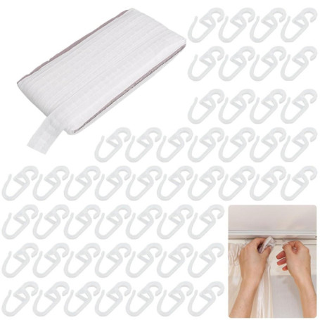 Auriselle Ruban pour Rideaux Fronceur à Fronces pour Crochets Ruban Ondulé en Polyester Universel à Coudre pour Rideaux fronceur