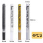 iLamdeetek Lot de 4 Marqueur Peinture Acrylique,Marqueurs acryliques permanents blanc, noir, or et argent, Stylo Peinture Acryli
