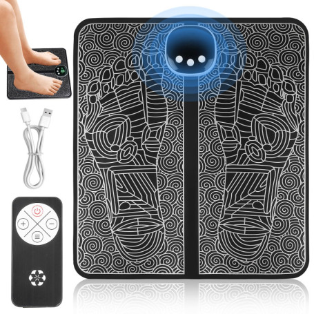 Masseur de pieds électrique, 8 modes USB Shiatsu, tapis de massage des pieds avec 19 intensités, masseur de pieds EMS portable p