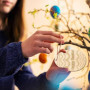 Pendentif en Bois de Pâques, 252 pièces Ornements de Pâques en Bois, Bricolage Artisanat de Pâques, Ornements Suspendus de Pâque