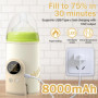 GOEDCH Chauffe-biberon pour bébé : couleur crème Chauffe-biberon bébé en déplacement, portable, 6 températures réglables 38-50 °
