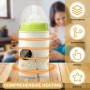 GOEDCH Chauffe-biberon pour bébé : couleur crème Chauffe-biberon bébé en déplacement, portable, 6 températures réglables 38-50 °