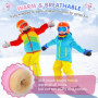 Rhino Valley Gants de Ski pour Enfants, Moufles de Neige Imperméables pour Enfants, Moufles d'hiver avec Bande Ajustable, Gants 