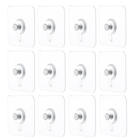 12 Pièce Adhesif Accroche Tableau Sans Percer,Attache Cadre Adhésif Crochets,Fixation Murale Sans Percer,pour Accroche Cadres Ph