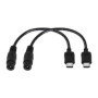 XMSJSIY Lot de 2 câbles adaptateur 5 V CC 5,5 2,1 mm femelle vers USB de type C pour ordinateur portable et téléphone portable
