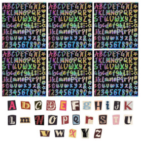 IDNVFY 6 Autocollants De Lettres Brillants Et 1 Boîte D'Autocollants De Lettres Vintage, Autocollants Imperméables, Décoration D