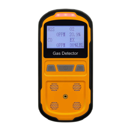 Scondaor Détecteur de fuite de gaz pour H2S CO O2 et LEL, détecteur de gaz portable avec alarmes audibles, visuelles et vibrante