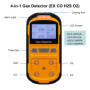 Scondaor Détecteur de fuite de gaz pour H2S CO O2 et LEL, détecteur de gaz portable avec alarmes audibles, visuelles et vibrante