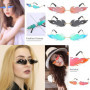 Smavles Lunettes de Soleil en Forme de Flamme 3 Pièces Party Lunettes,Lunettes de Fête Sans Monture Unisexe Montures de Lunettes