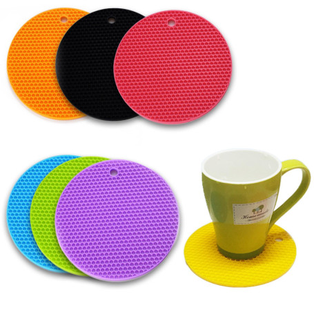 6 Pièces sous Verres Ronds en Silicone, sous Verres en Silicone, Tapis Rond en Silicone, Convient pour Un Usage Bar ou Domestiqu