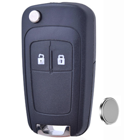 ANGOFIZ Coque Clé 2 Boutons Pliable Compatible avec Opel Vauxhall Astra Zafira Mokka Corsa Orlando Insignia Meriva Vectra Chevro
