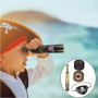 BOBOZHONG Accessoires de Costume de Pirate,3 Pièces Pirate Accessoire,Cache-Oeil Télescope Boussole,Ensemble D'Accessoires de Co