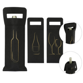 Nordstern® Lot de 3 sacs cadeaux en feutre pour bouteilles de vin, de liqueur et de champagne