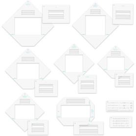 BAOFALI Lot de 17 guides d'enveloppes tout-en-un pour la fabrication de cartes et les travaux manuels en papier, projets artisti