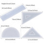 Nifocc Lot de 4 règles en résine - Moule en silicone - Rapporteur d'angle - Règle triangulaire - Moule en fonte pour bricolage, 