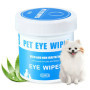 jadeseal 130 Unités Lingettes pour Les Yeux des Chiens,Nettoyant pour Éliminer Les Taches de Larmes, pour Le Nettoyage De L' Ocu
