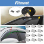 KIMISS12 pièces Vent Déflecteur Clips De Voiture Vent Pluie Déflecteur Canal En Acier Inoxydable Fixation Clips De Retenue Fit p