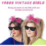 VNHATY 7 pièces accessoires de déguisement de mascarade pour femmes et filles des années 80, accessoires de fête rétro des année