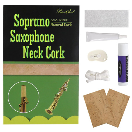 Accessoires pour saxophone - Kit de remplacement pour bouchon de saxophone soprano, 2 bouchons de saxophone, colle, graisse de l