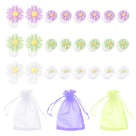 24 Séparateurs D'Orteils En Forme De Fleur, 3 Sacs De Rangement, Séparateurs D'Orteils, Outils De Manucure, Rallonges De Doigts,