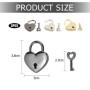 3 serrures à clé d'amour, serrures à clé en forme de cœur, cadenas coeur rétro, serrures à clé en métal, cadenas ménagers