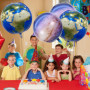 Ballons de terre 3 pièces, ballons ciel étoilé 3 pièces, ballons de décoration de fête, ballons en aluminium du monde, ballons g