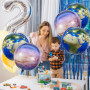 Ballons de terre 3 pièces, ballons ciel étoilé 3 pièces, ballons de décoration de fête, ballons en aluminium du monde, ballons g