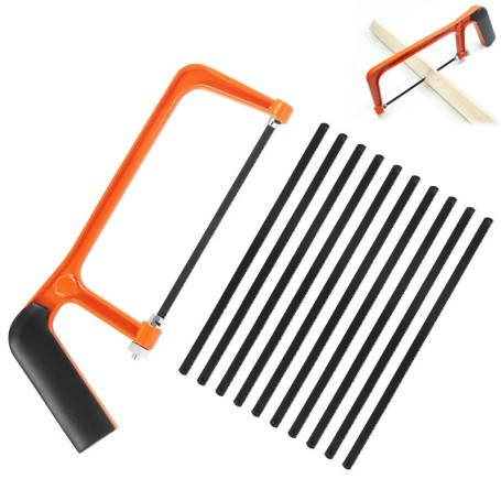 Scie à Métaux Junior Mini Scie à Métaux Portable Mini Scie à Main avec 10 Lame Minis Scie à Métauxs pour Du Bois, de L'acier, du