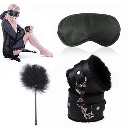 Kit de chambre à coucher en nylon réglable B`D`S`M Kit de 3 pour cadeau de couple