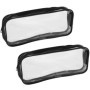 Lot de 2 trousses à crayons transparentes rondes en PVC transparent pour femmes et étudiants - Trousse à pinceaux d'école - Trou