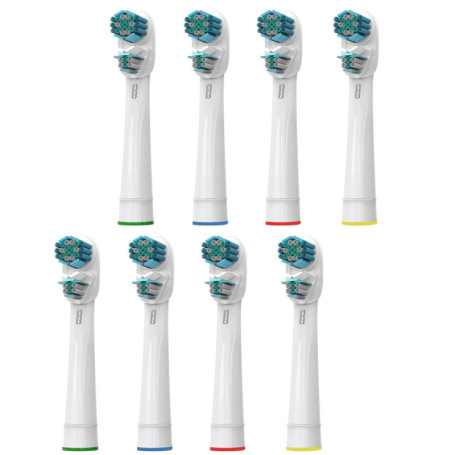 Kongkay : Lot de 8 têtes de rechange pour brosse à dents électrique compatible avec Oralb, Dual Clean