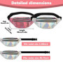 Orssmigs 2 Pièces Sac Banane Holographique Fille - Réglable, Imperméable, Cuir PU, Paillette - Pour Voyage, Randonnée (Rose + Ar