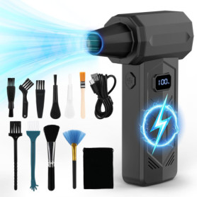 Sprifityy Souffleur Air Comprimé,130000 TR/Min de Pulvérisation d’Air Comprimé,Dépoussiéreur Électrique avec Éclairage Assistanc