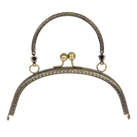 HEALLILY sac à main en métal cadre rétro sac à main fermoir serrure porte-monnaie poignée pour accessoires de couture bricolage 