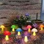 Homeleo Lot de 8 lampes solaires en forme de champignon craquelé pour extérieur - Décoration de jardin pour l'extérieur - Champi