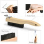 Oumuik Lot de 2 brosses métalliques avec manche en bois, brosse métallique pour enlever la rouille