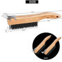Oumuik Lot de 2 brosses métalliques avec manche en bois, brosse métallique pour enlever la rouille