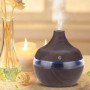 300 ML Humidificateur d'Air Ultrasonique Deep Wood Grain Huile Essentielle Cool Air Mist Aroma Diffuseur Coloré LED Night Light 