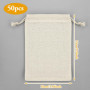 Lot de 50 sacs en tissu à peindre avec cordon de serrage - 15 x 10 cm - Petits sacs cadeaux en coton - Pour bricolage Ramadan, c
