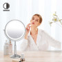 TUSHENGTU 9" Miroir de Maquillage grossissant x 10 avec lumière LED Rechargeable, Hauteur réglable de, Miroir de Rasage sur Pied