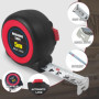 Wantli Mesure auto lock 5 M x 19 mm - Mètre à Ruban, Revêtement Mylar Anti-Abrasion et Anti-Corrosion, Boitier Ergonomique Bi ma