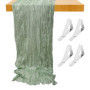 1 nappe pliée, 4 pinces à nappe, nappe en gaze, décoration de fête, nappe pliable, en gaze pour table de réception de mariage (v