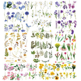 Lot de 320 autocollants floraux, autocollants pour plantes, autocollants rétro, autocollants de scrapbooking, autocollants pour 