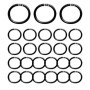 Lot de 25 anneaux de rideau de douche, noirs, en forme de C, diamètre intérieur, 40 mm, convient pour salle de bain, chambre à c