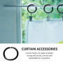 Lot de 25 anneaux de rideau de douche, noirs, en forme de C, diamètre intérieur, 40 mm, convient pour salle de bain, chambre à c